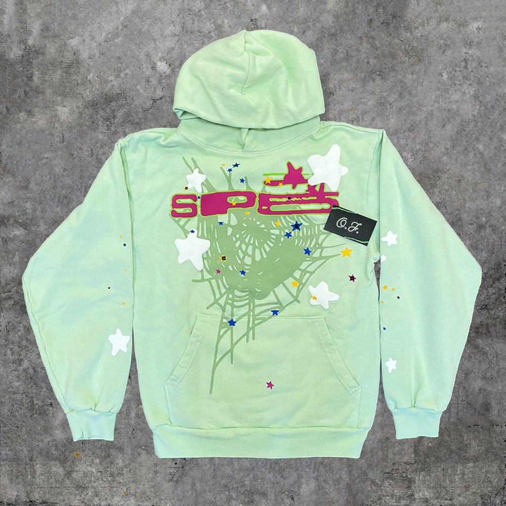 Sp5der SP5 Mint Green Hoodie Sweatshirt | Spider Worldwide
